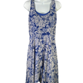 Cabi Women's Blue Paisley Sleeveless 2 Piece Layered Dress - M