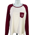 Burton Women's White/Burgundy Dragon Rose Graphic Long Sleeve Tech Shirt - M