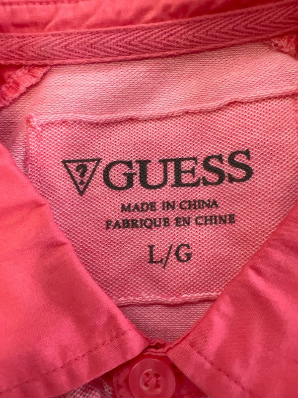 Guess Men's Pink Bliss Short Sleeve Polo Shirt - L image 3