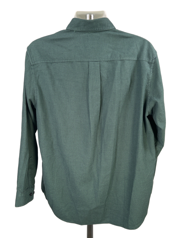 L.L Bean Men's Green Houndstooth Traditional Fit Long Sleeve Button Up Shirt - L image 2