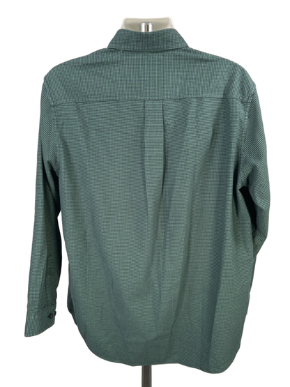 L.L Bean Men's Green Houndstooth Traditional Fit Long Sleeve Button Up Shirt - L image 2