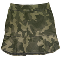 White House Black Market Women's Green Camoflauge Denim Flounce Skirt - 6
