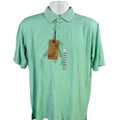 Jamaica Jaxx Men's Green Ribbed Short Sleeve Polo Shirt - M