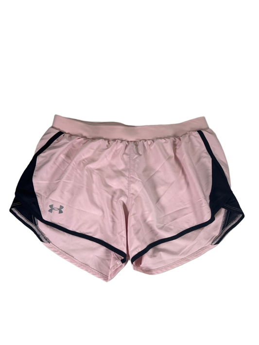 Under Armour Women's Pink/Black Fly By 2.0 Lined Vented Athletic Shorts - S