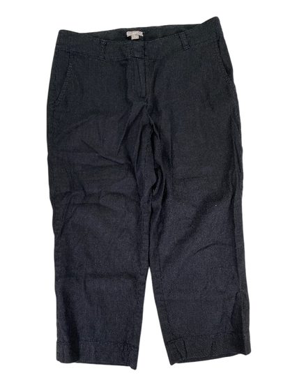 J.Jill Women's Black Stretch Linen Cropped Pants - 8