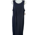Rachel Roy Women's Blue Faux Front Tie Sleeveless Midi Shift Dress - XL