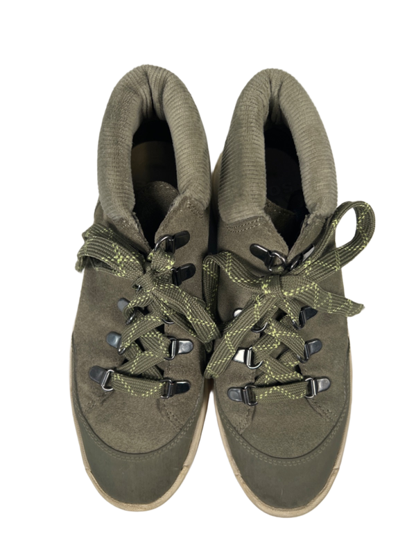 Sorel Women's Green Suede Corduroy Ona 503 Lace Up Ankle Hiking Boots - 7 image 3