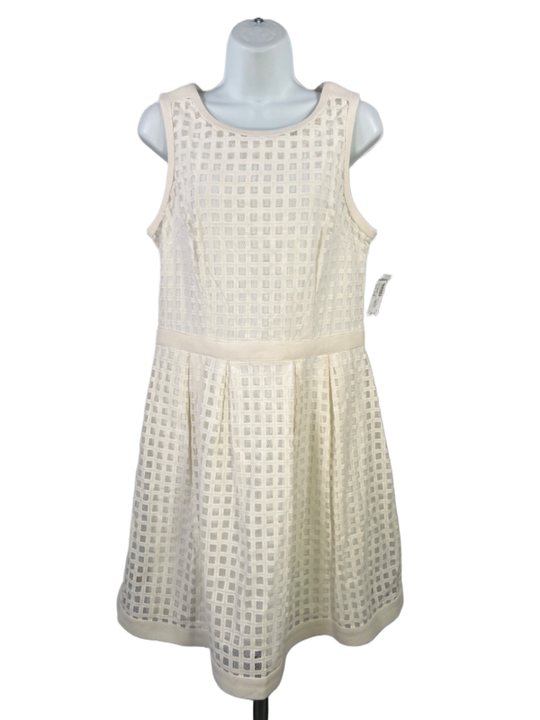 Dressbarn Women's Ivory/White Sleeveless A-Line Dress - 12