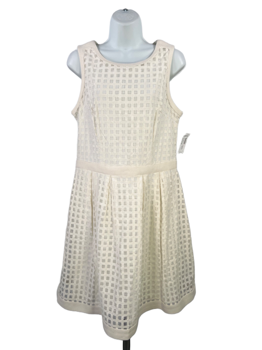 Dressbarn Women's Ivory/White Sleeveless A-Line Dress - 12