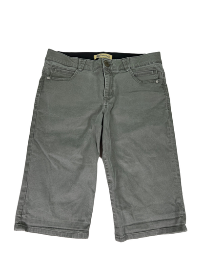 Democracy Women's Gray/Green Stretch Bermuda Jean Shorts - 10