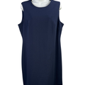 Calvin Klein Women's Navy Blue Sleeveless Sheath Dress - 12