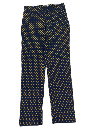 Peck and Peck Women's Dark Blue Geometric Pull On Ankle Pants - 10