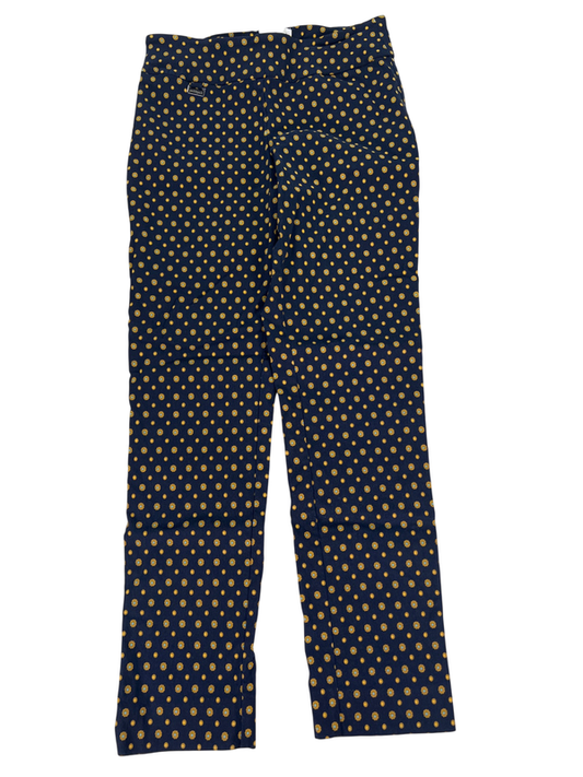 Peck and Peck Women's Dark Blue Geometric Pull On Ankle Pants - 10