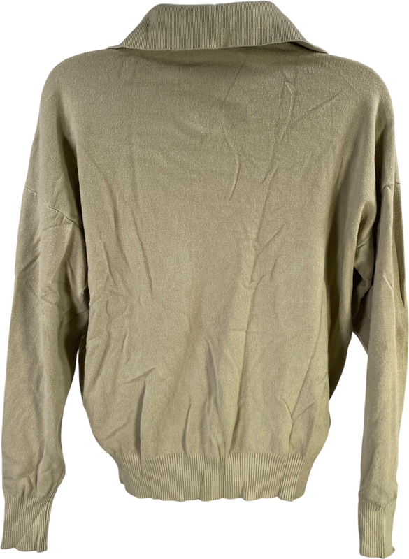 Milano Women’s Light Green V-Neck Collared Long Sleeve Sweater - S image 2
