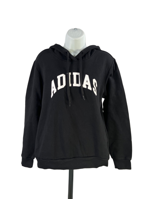 Adidas Women’s Black Fleece Lined Pullover Hooded Sweatshirt - L