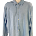 Lands End Men's Blue Traditional Fit Long Sleeve Button Up Shirt - L