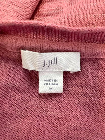 J.Jill Women's Pink Long Sleeve Lightweight V-Neck Sweater - M image 3