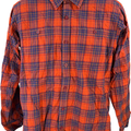 Patagonia Men’s Orange/Blue Plaid Long Sleeve Button Up Shirt - M
