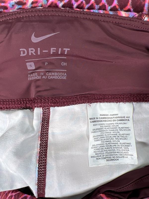 Nike Women's Purple/Burgundy Dri-Fit Cropped Athletic Leggings - S image 3
