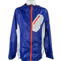 Columbia Women's Blue/Gray Zip Up Hooded Windbreaker Jacket - L