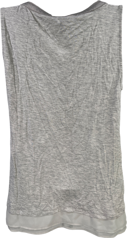 White House Black Market Women’s Gray Heather Beaded Trim Tank Top - XS image 2