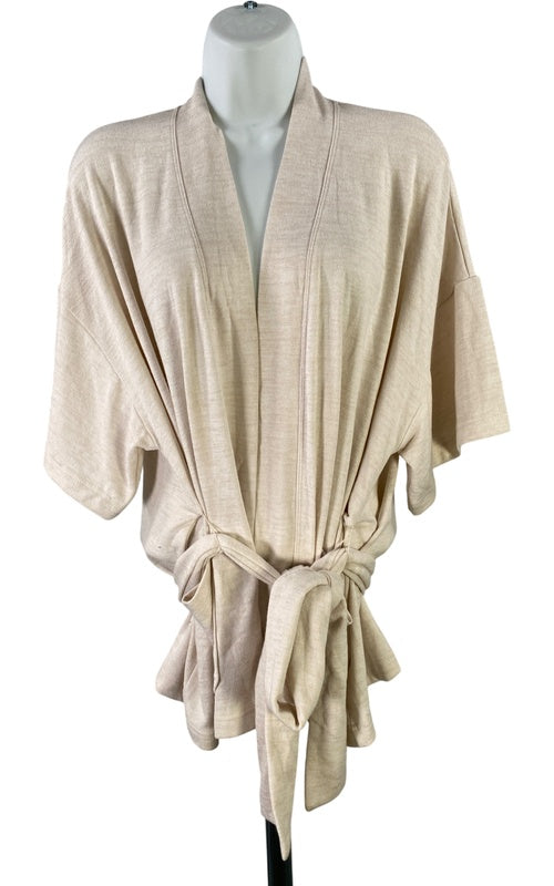 Gap Women’s Ivory Short Sleeve Pocket Front Tie Close Cardigan Sweater - XS image 2
