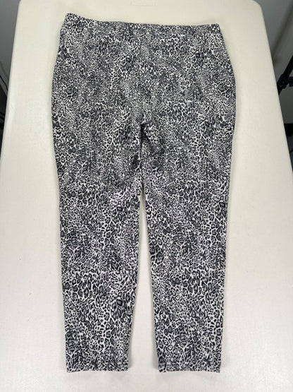 Chico's Women's Gray/Black Leopard Print Pull On Legging Pants - 3/US XL image 2