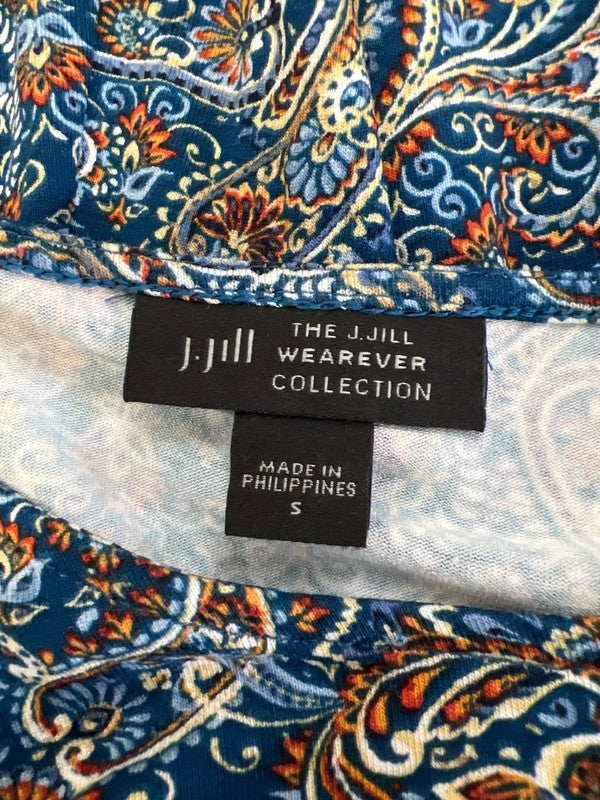 J.Jill Wearever Collection Women's Blue 3/4 Sleeve Knotted Side Shirt - S image 3