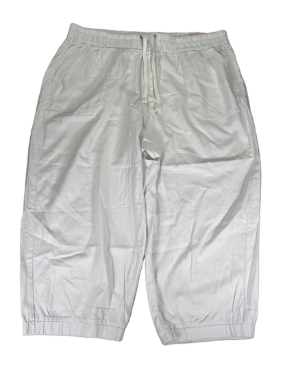 Lane Bryant Women's White Soft Slub Mid Rise Capri Pants - 18/20