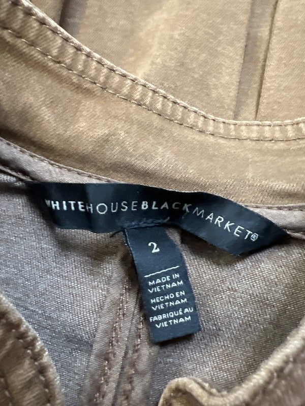 White House Black Market Women's Brown Long Sleeve Full Zip Moto Jacket - 2 image 3