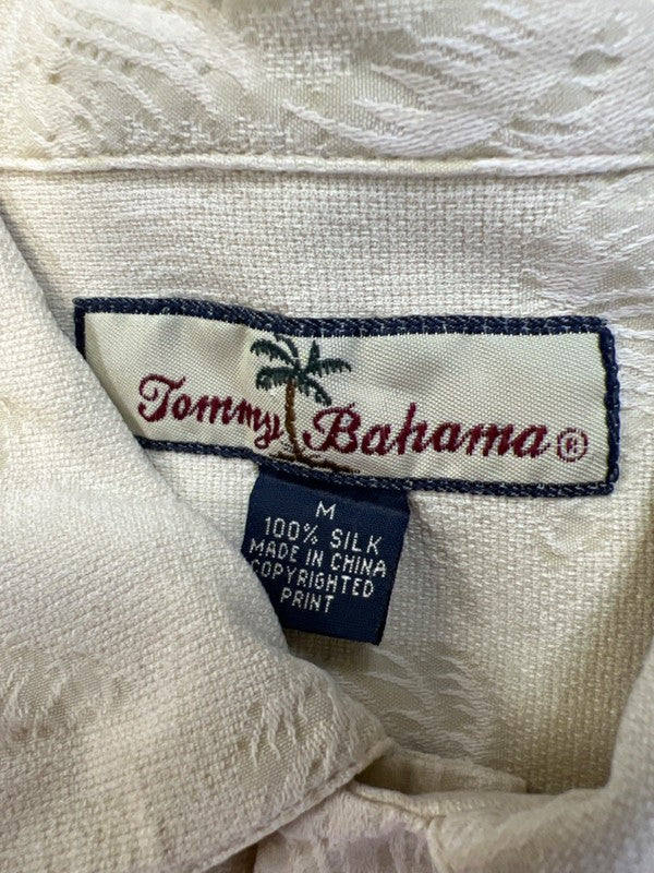 Tommy Bahama Men's Beige Silk Palm Tree Short Sleeve Button Up Shirt - M image 3