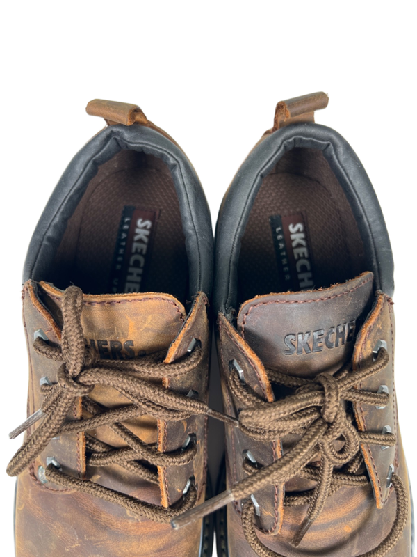 Skechers Men's Brown Leather Tom Cats Lace Up Utility Shoes - 10 image 3