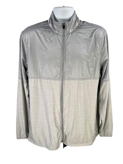 Reebok Men's Light Gray Zip Up Athletic Jacket - XL