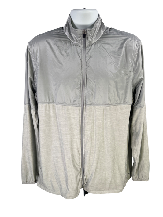 Reebok Men's Light Gray Zip Up Athletic Jacket - XL