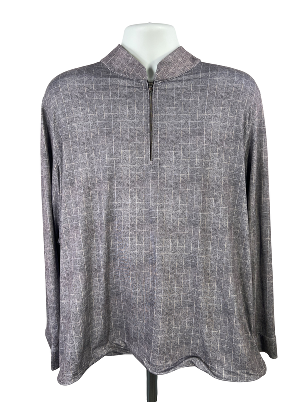 Greg Norman Men's Gray Long Sleeve 1/4 Zip Pullover Athletic Shirt - XL