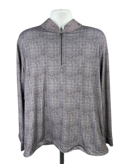 Greg Norman Men's Gray Long Sleeve 1/4 Zip Pullover Athletic Shirt - XL