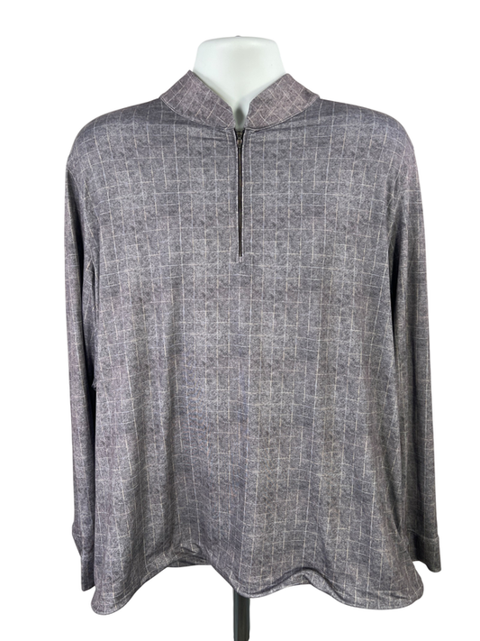 Greg Norman Men's Gray Long Sleeve 1/4 Zip Pullover Athletic Shirt - XL