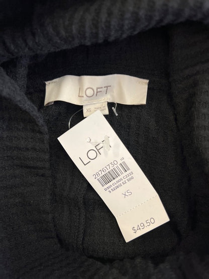 LOFT Women’s Black Long Sleeve Waffle Knit Cowl Neck Sweater - XS image 3