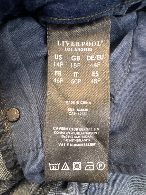 Liverpool Women's Dark Wash The Crop Cuffed Denim Jeans - 14 Petite image 4