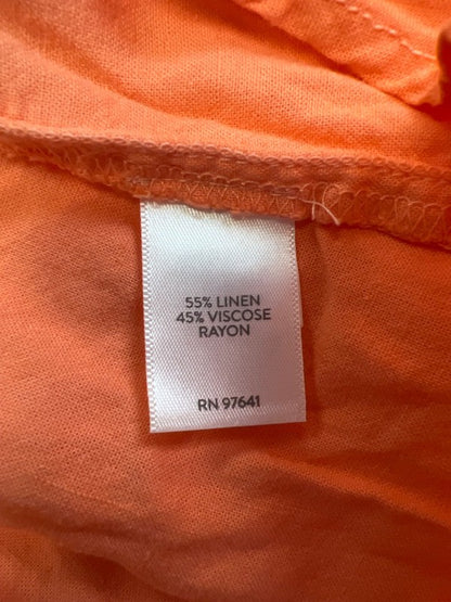 J Jill Women's Pink/Orange Linen Blend Long Sleeve Button Up Shirt - 2X Plus image 4