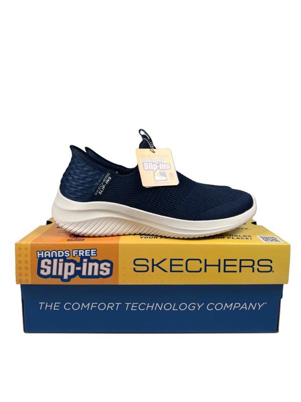 Skechers Women's Blue/White Ultra Flex 3.0 Smooth Step Slip On Sneakers - 8.5