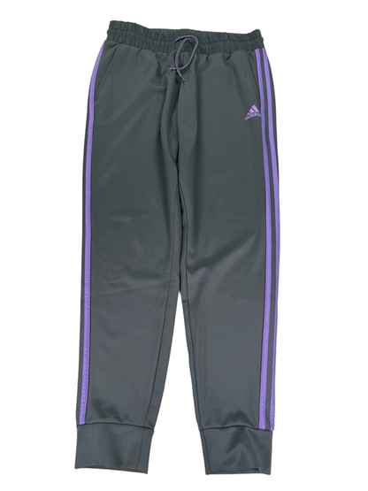 Adidas Women's Gray/Purple Striped Aeroready Athletic Jogger Pants - M