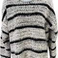 Calvin Klein Women’s White/Black Soft Textured Long Sleeve Sweater - S