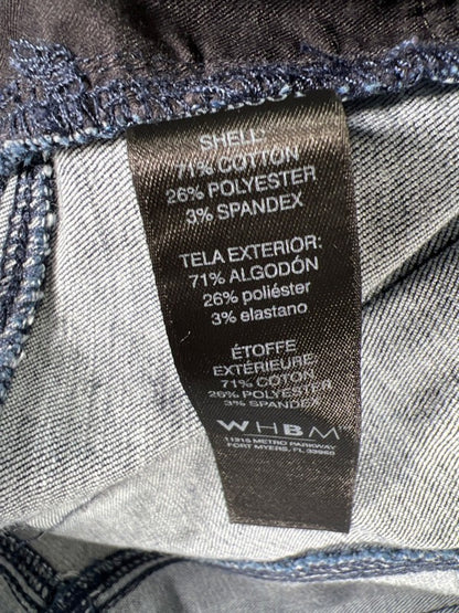 White House Black Market Women's Dark Wash Stretch Bootcut Jeans - 10 Short image 4