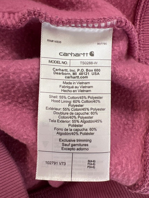Carhartt Women's Pink Relaxed Fit Pullover Hoodie Sweatshirt - S image 4