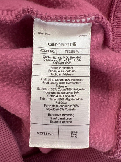 Carhartt Women's Pink Relaxed Fit Pullover Hoodie Sweatshirt - S image 4