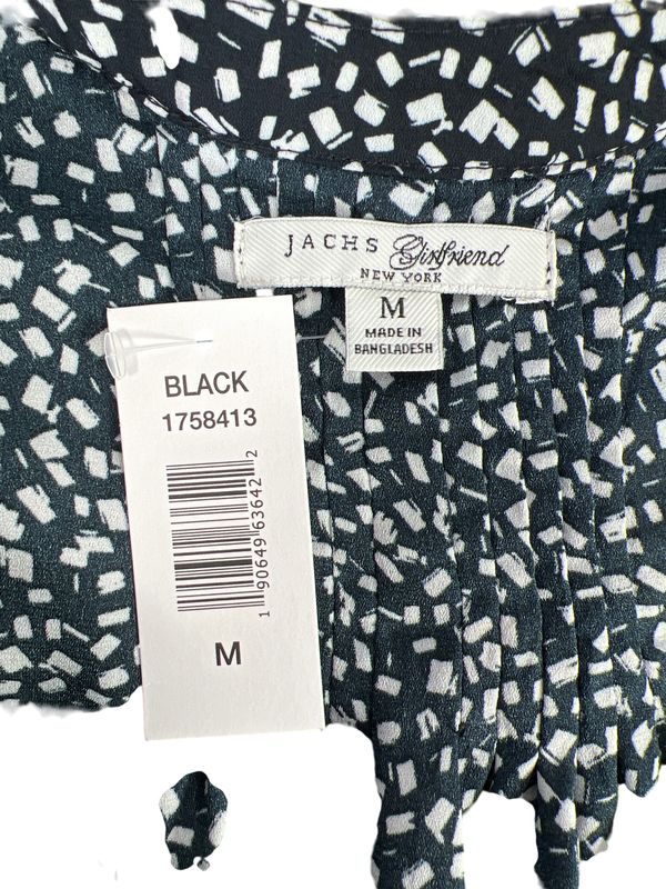 NEW Jachs Girlfriend Women’s Black/White. Button Up Long Sleeve Blouse - M image 3