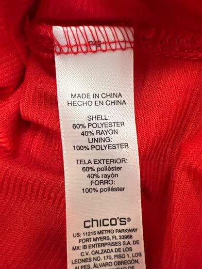Chico's Women's Red Textured 1/2 Sleeve Lined Blouse - 1/M image 4
