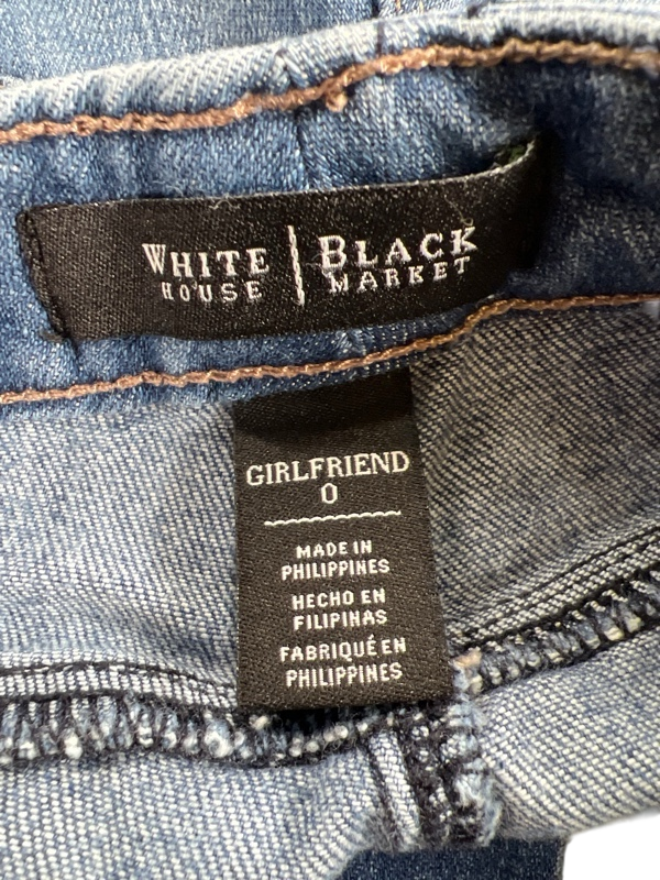 White House Black Market Women's Light Wash Distressed Girlfriend Shorts - 0 image 3