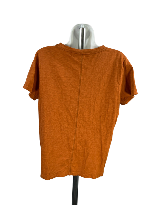 J.Crew Women's Orange/Brown Short Sleeve Girlfriend T-Shirt - L image 2